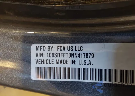 2022 Ram 1500 Big Horn 4X4 5'7 Box z USA, uszkodzony, nr VIN 1C6SRFFT0NN417879